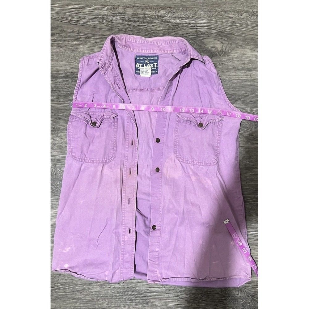 AbsolutelyAuthenticAtLastAmericasBestDressed Purple Sleeveless ButtonDown Size S - Picture 6 of 7
